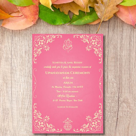 Upanayanam aka Hindu Holy Thread Janeu Zeremonie Einladung
