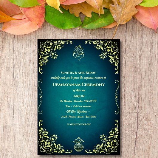 Upanayanam aka Hindu Holy Thread Janeu Zeremonie Einladung