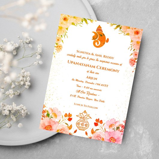 Upanayanam aka Hindu Holy Thread Janeu Zeremonie Einladung