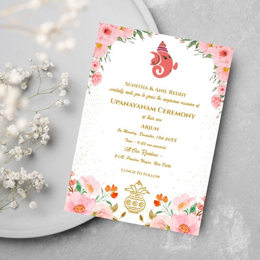 Upanayanam aka Hindu Holy Thread Janeu Zeremonie Einladung