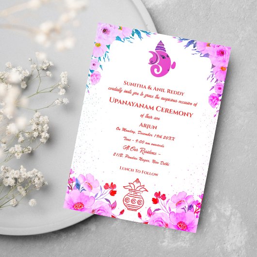 Upanayanam aka Hindu Holy Thread Janeu Zeremonie Einladung