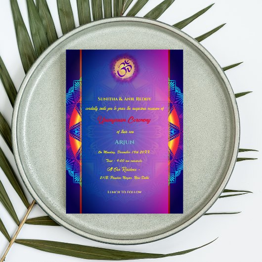 Upanayanam aka Hindu Holy Thread Janeu Zeremonie Einladung