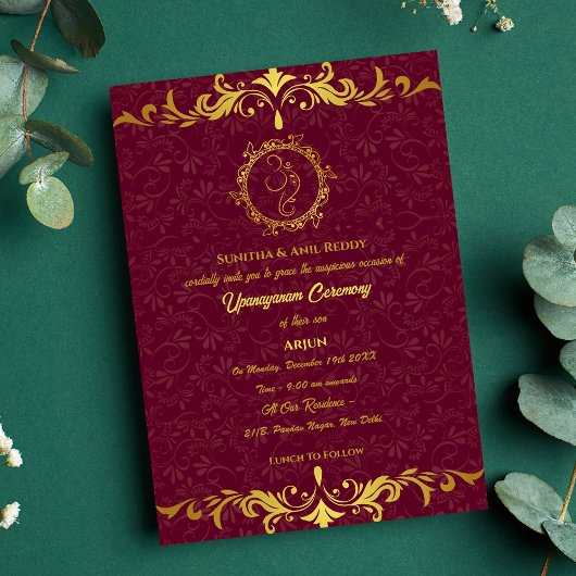 Upanayanam aka Hindu Holy Thread Janeu Zeremonie Einladung