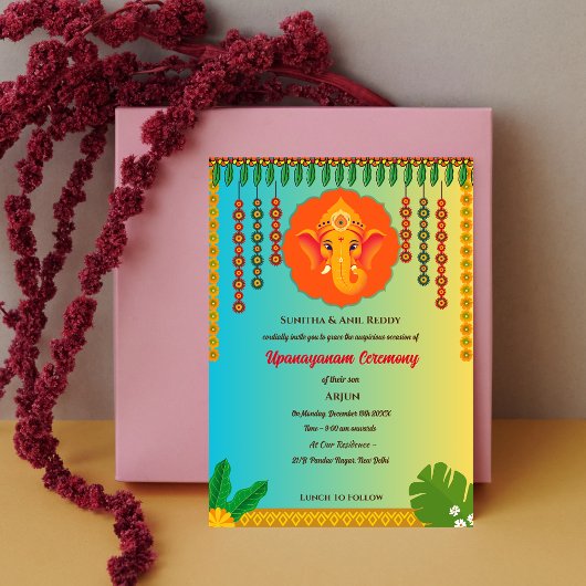 Upanayanam aka Hindu Holy Thread Janeu Zeremonie Einladung