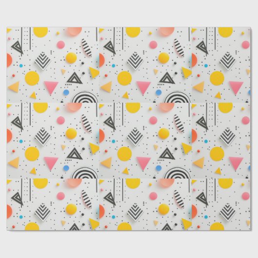 Upbeat background of shapes and stripes geschenkpapier (Flach)