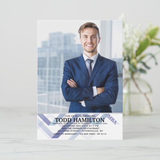 Upbeat Foto Abschluss Einladung (Stehend Vorderseite)