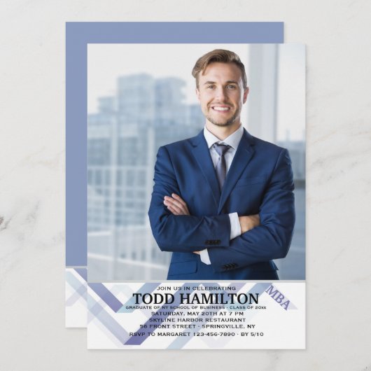 Upbeat Foto Abschluss Einladung (Vorne/Hinten)