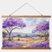 Upcountry Maui Jacaranda Wandteppich Mit Holzrahmen (Vorne)