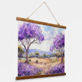 Upcountry Maui Jacaranda Wandteppich Mit Holzrahmen (Gewinkelt)
