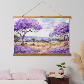 Upcountry Maui Jacaranda Wandteppich Mit Holzrahmen