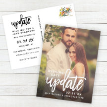 Update Brushed Script Wedding Foto Save the Date