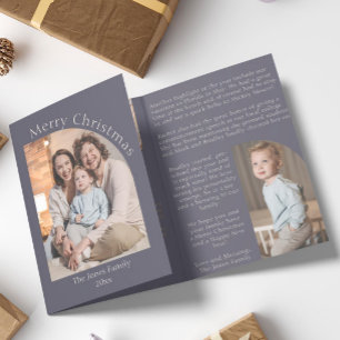 Update der lila modernen Bogenreihe für das Jahr d Dreifach Gefaltete Urlaubskarte