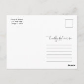 Update Elegant Greenerity Wedding New Date Postkarte (Rückseite)