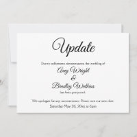 "Update" Elegante Zurückgestellte Hochzeitsankündi
