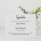 "Update" - Hochzeitdatum schwarz auf grauer Karte (Stehend Vorderseite)
