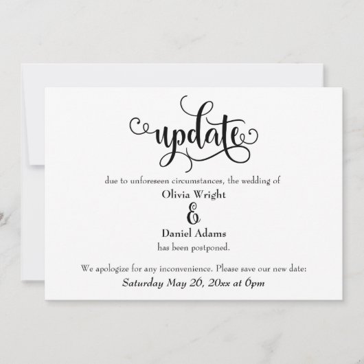 Update-Skript Aufgehobene Hochzeitsankündigung Einladung (Vorderseite)