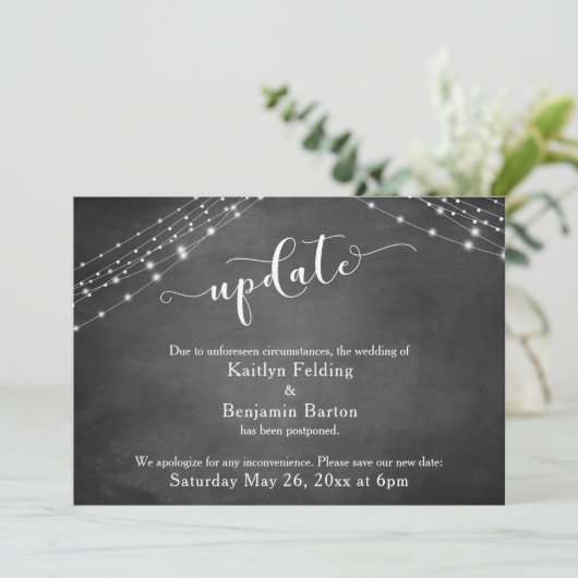 Update-Skript für "Chalkboard Lights" - Hochzeit v Einladung (Stehend Vorderseite)