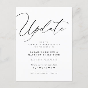 Update-Skript verschoben Hochzeitsankündigung Einladungspostkarte