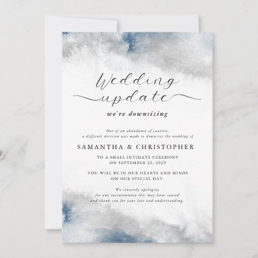 Update zum Hochzeitsszenieren von Blue und Gray Wa Ankündigung (Vorderseite)