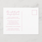 Update zur Planung einer rosa weißen Herzhochzeit  Ankündigungspostkarte (Rückseite)