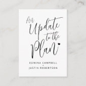 Update zur Planung Schwarz-weißer Hochzeiten storn Begleitkarte (Vorderseite)