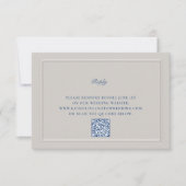 UPDATED Nautical Imitats Embossed Classic QR Weddi RSVP Karte (Vorderseite)