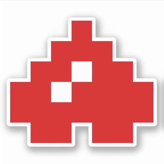 Updown 8 Bit Pixel Herz Aufkleber (Vorderseite)