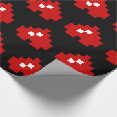 Updown 8 Bit Pixel Herz Geschenkpapier (Ecke)