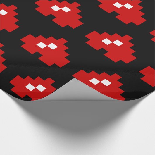 Updown 8 Bit Pixel Herz Geschenkpapier (Ecke)