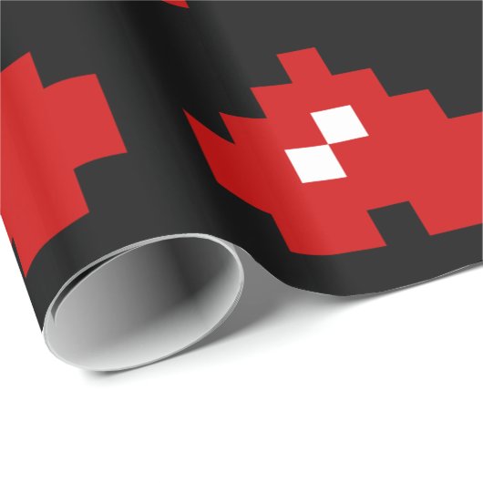 Updown 8 Bit Pixel Herz Geschenkpapier (Rolleneckpunkt)