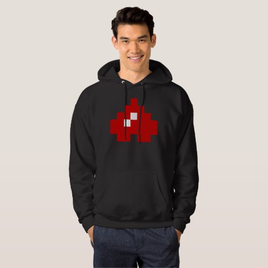 Updown 8 Bit Pixel Herz Hoodie (Vorne ganz)