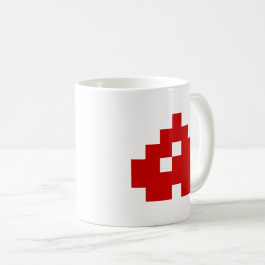 Updown 8 Bit Pixel Herz Kaffeetasse (VorderseiteRechts)