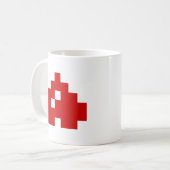 Updown 8 Bit Pixel Herz Kaffeetasse (Vorderseite Links)