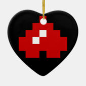 Updown 8 Bit Pixel Herz Keramik Ornament (Vorne)