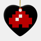 Updown 8 Bit Pixel Herz Keramik Ornament (Hinten)