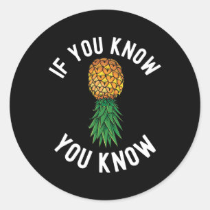 Updown Ananas Swingers Party Bisexual Bi N Runder Aufkleber