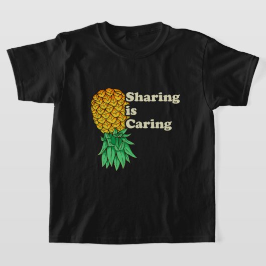 Updown Pineaple Sharing Kümmern Funny Swinger T-Shirt (Ablage )