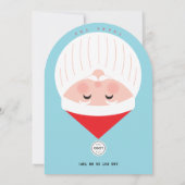 Updown Santa Company Sky Blue Christmas Card Einladung (Rückseite)