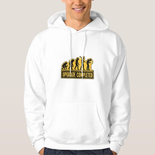 Upgrade abgeschlossen lustige Evolution Hoodie (Vorderseite)