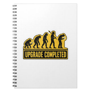 Upgrade abgeschlossen lustige Evolution Notizblock