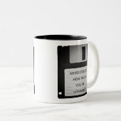 Upgrade-Angebot für motivierend Diskettenlaufwerke Zweifarbige Tasse (VorderseiteRechts)
