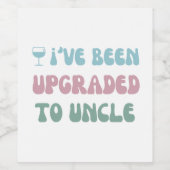 Upgrade auf Onkel - Baby Reveal - Weinetikett (Einzelnes Label)