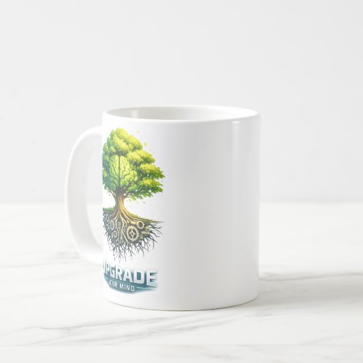 Upgrade Your Mind Design Kaffeetasse (Vorderseite Links)