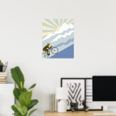 Uphill Cyclist Illustration Poster (Heimbüro)