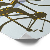 Uphill Cyclist Illustration Poster (Ecke)