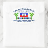 Uphold Democracy - White Ovaler Aufkleber (Tasche)