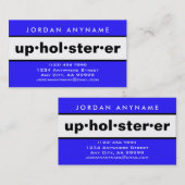 Upholsterer Bold Blue und White Visitenkarte (Vorne/Hinten)