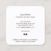 Upholsterer Floral Interieur Design Französischer Quadratische Visitenkarte (Rückseite)