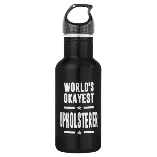 Upholsterer Job Title Gift Edelstahlflasche (Vorderseite)