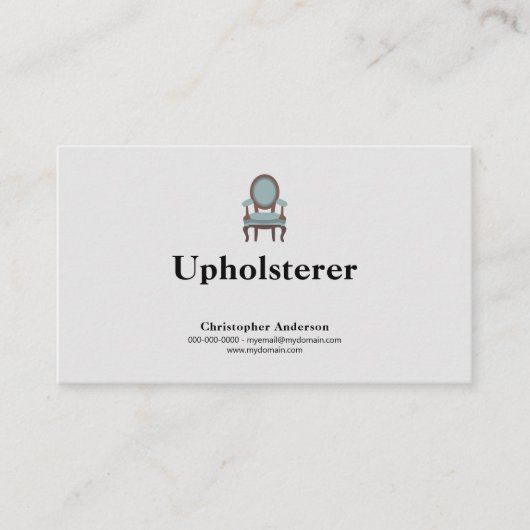 Upholsterer Visitenkarte (Vorderseite)